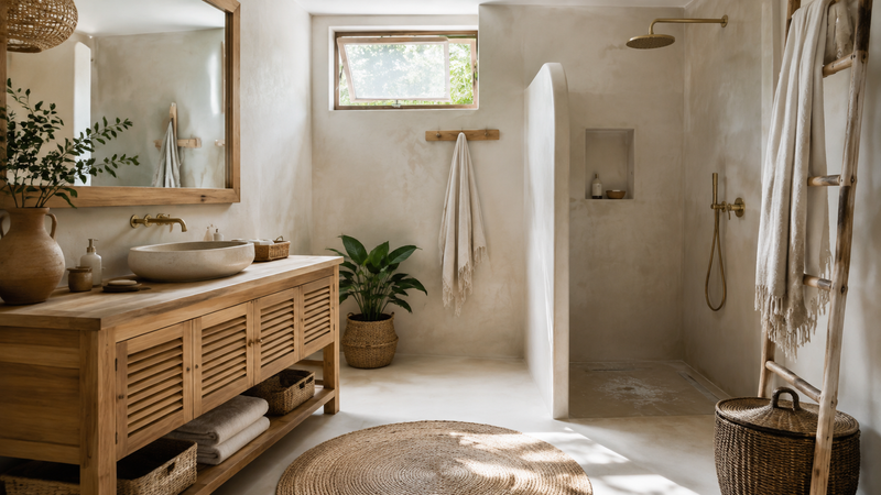 Salle de bain bohème naturelle : le guide anti-humidité