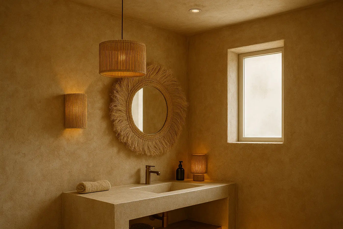 Salle de bain avec plusieurs éclairage