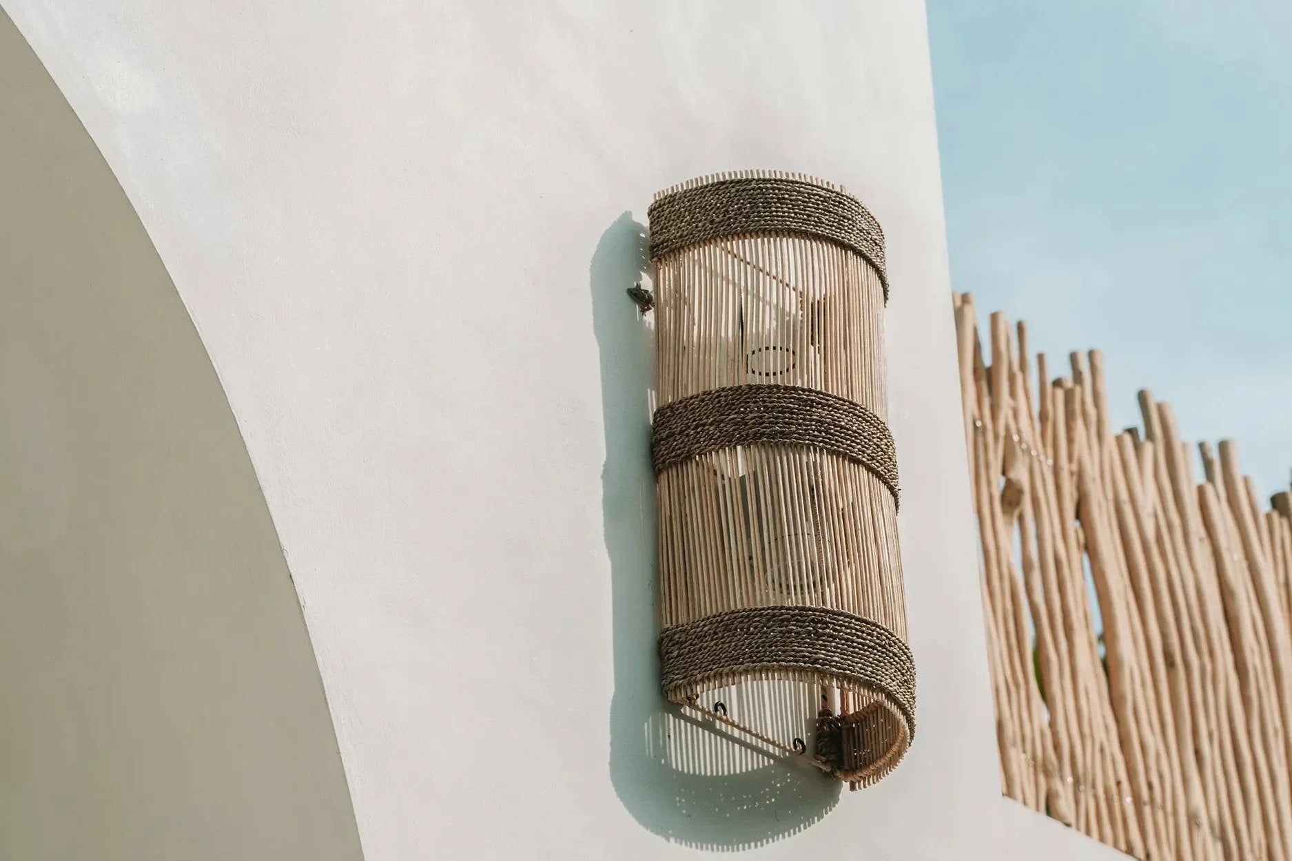 Applique murale en rotin