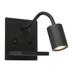 Applique murale noire en métal avec chargeur sans fil et ports USB