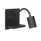 Applique murale noire en métal avec chargeur sans fil et ports USB