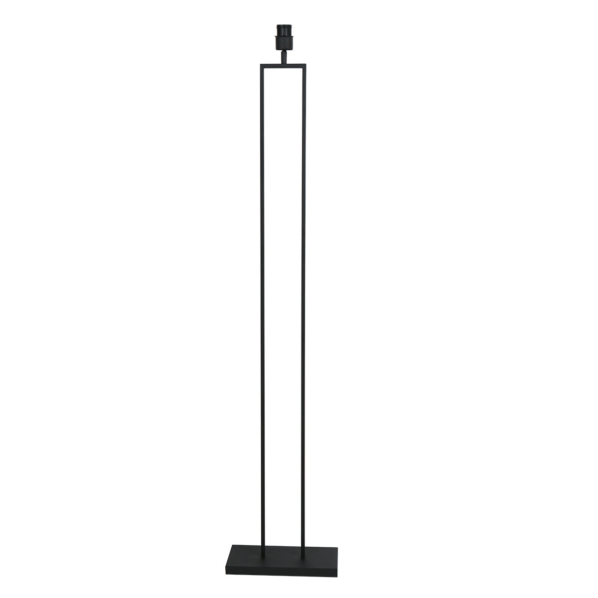 Lampadaire métal noir abat-jour tissu cylindrique noir doré – H160 cm