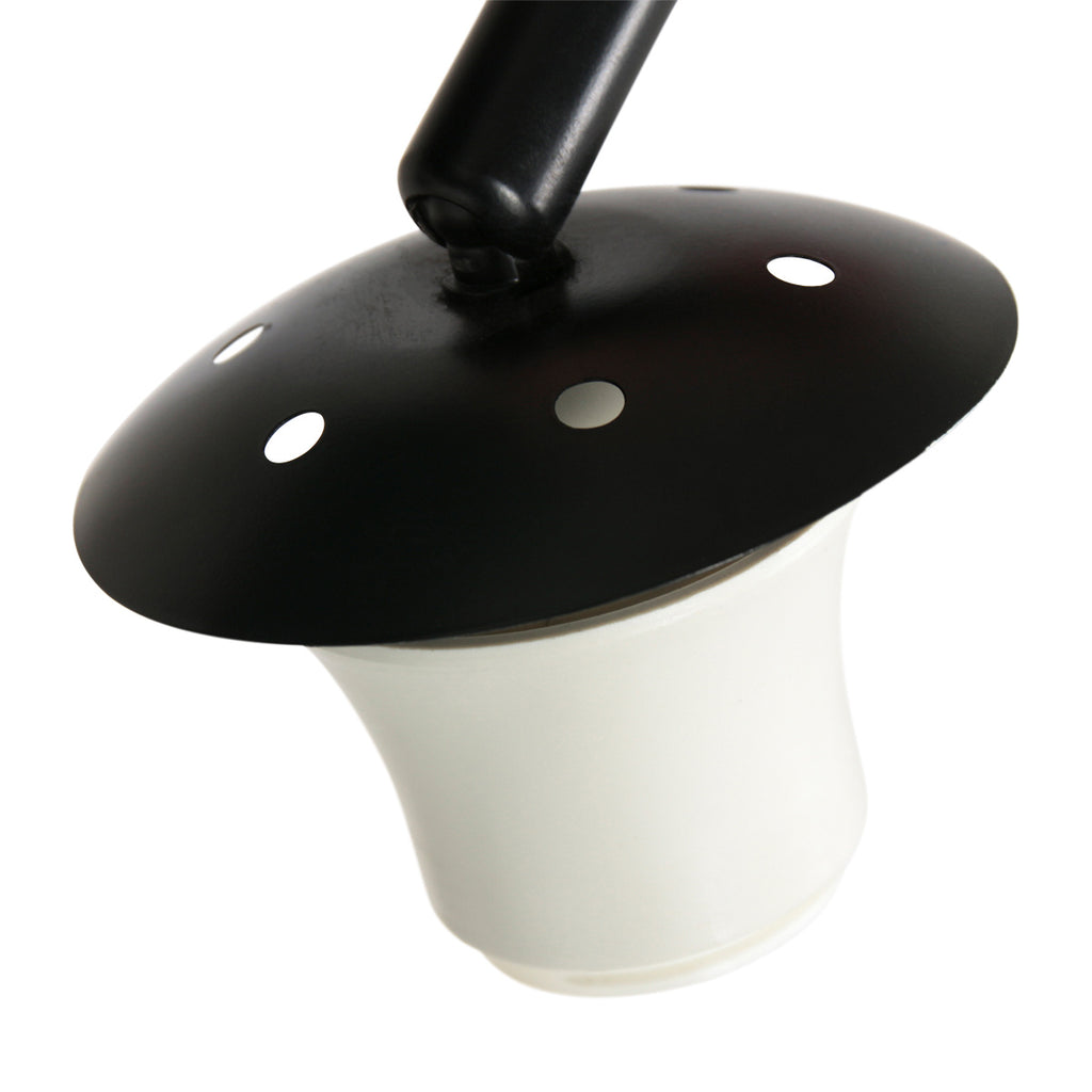 Lampadaire arc métal noir abat-jour bambou naturel ajouré – H240 cm