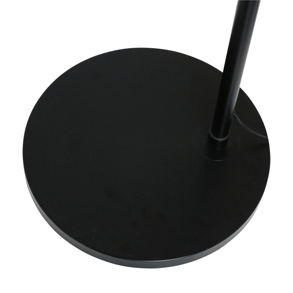 Lampadaire arc métal noir abat-jour bambou naturel ajouré – H240 cm