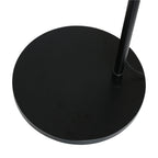 Lampadaire arc métal noir abat-jour bambou naturel ajouré – H240 cm