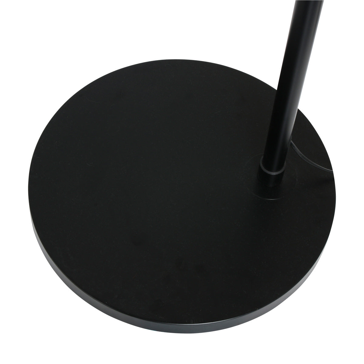 Lampadaire arc métal noir abat-jour bambou naturel ajouré – H240 cm