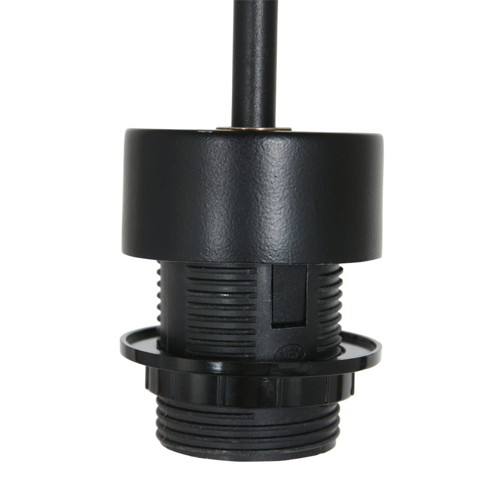 Suspension en rotin naturel ajouré et métal noir – Ø40 cm
