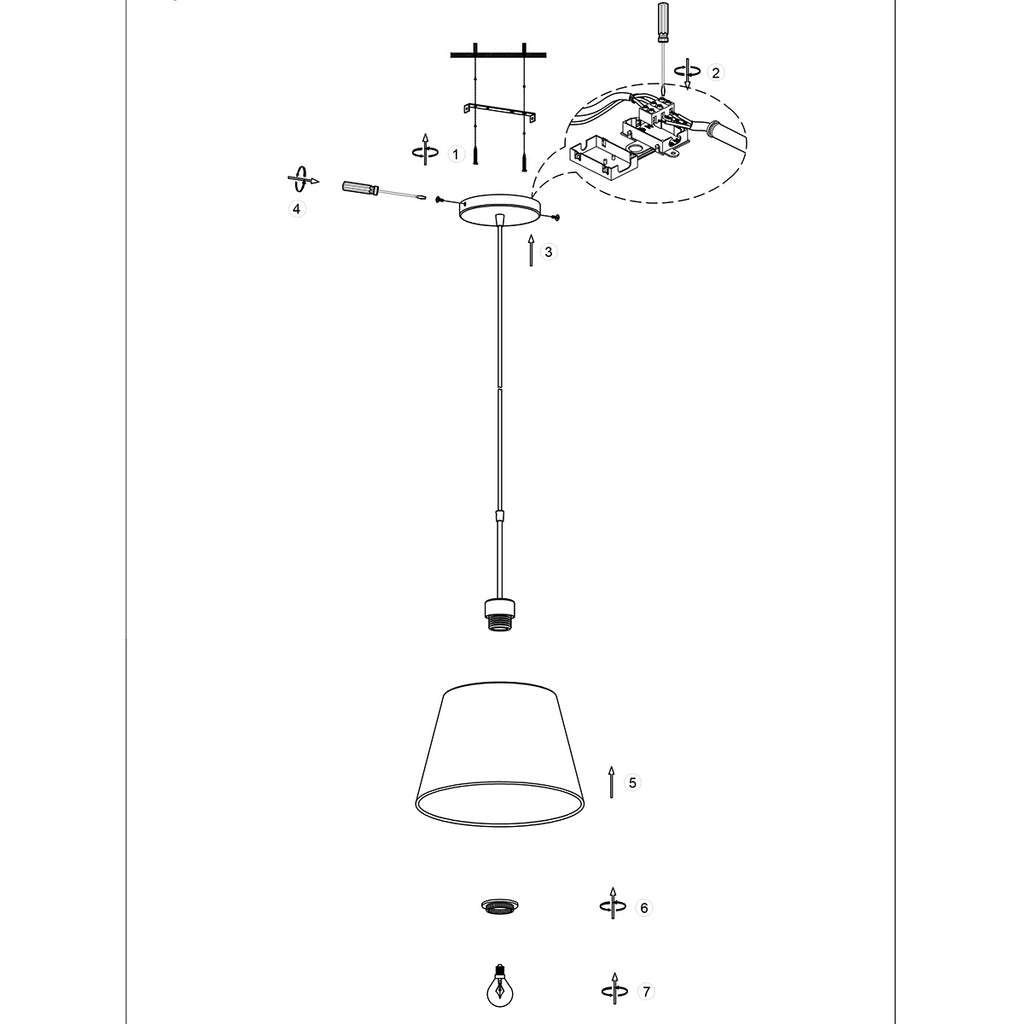 Suspension en rotin naturel ajouré et métal noir – Ø40 cm
