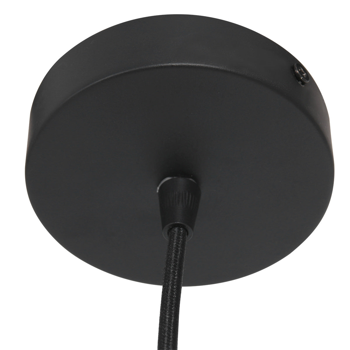 Suspension en rotin naturel ajouré et métal noir – Ø40 cm
