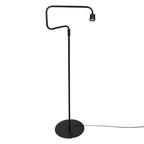 Lampadaire en métal noir abat-jour rotin naturel orientable – H165 cm