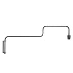 Applique murale bambou et métal noir avec bras pivotant – Ø30 cm