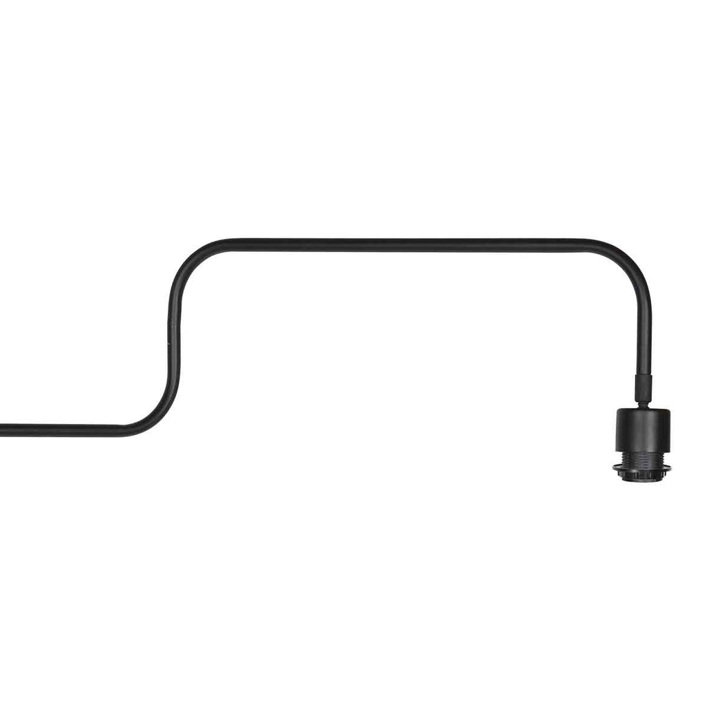 Applique murale bambou et métal noir avec bras pivotant – Ø30 cm