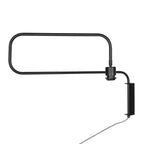 Applique murale bambou et métal noir avec bras pivotant – Ø30 cm