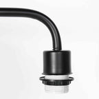 Lampadaire noir avec abat-jour tressé naturel et bras orientable – H165 cm
