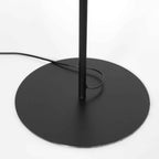 Lampadaire noir avec abat-jour tressé naturel et bras orientable – H165 cm