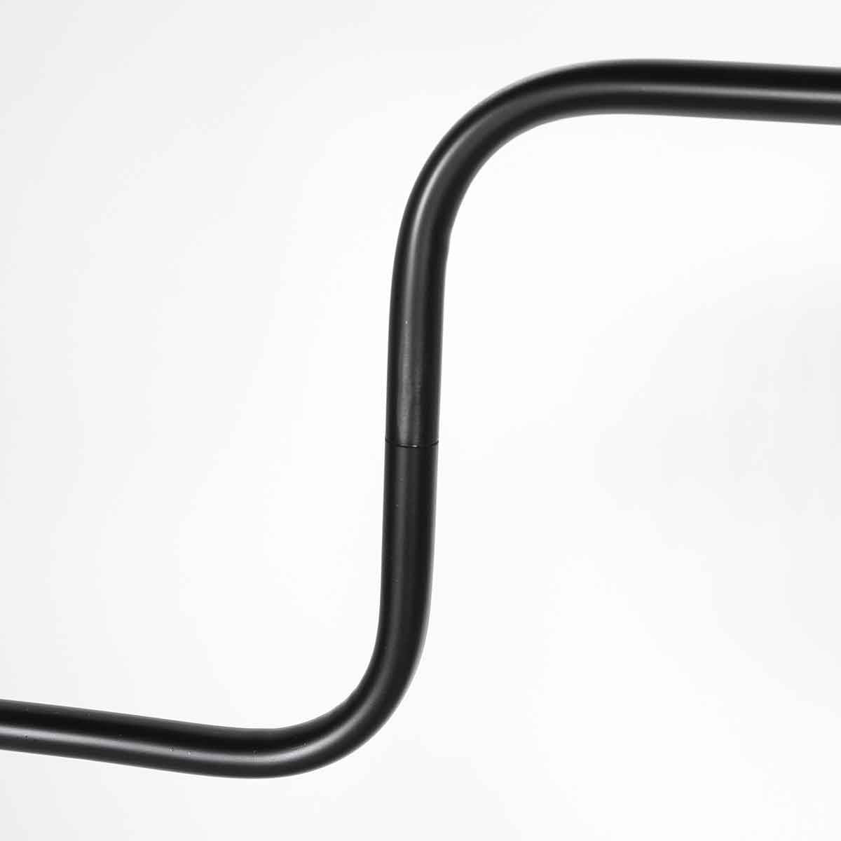 Lampadaire noir avec abat-jour tressé naturel et bras orientable – H165 cm