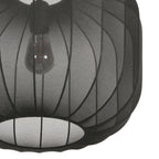 Suspension en lin noir rond avec fibres apparentes – Ø45 cm