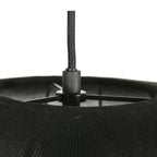 Suspension en lin noir rond avec fibres apparentes – Ø45 cm