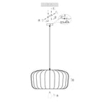Suspension ovale en maille noire ampoule vintage visible – Ø60 cm