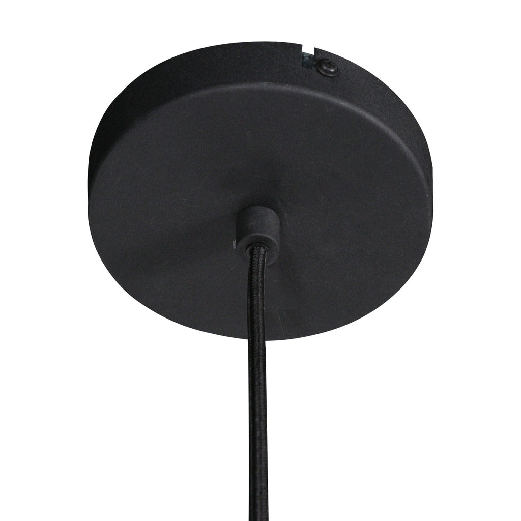 Suspension ovale en maille noire ampoule vintage visible – Ø60 cm