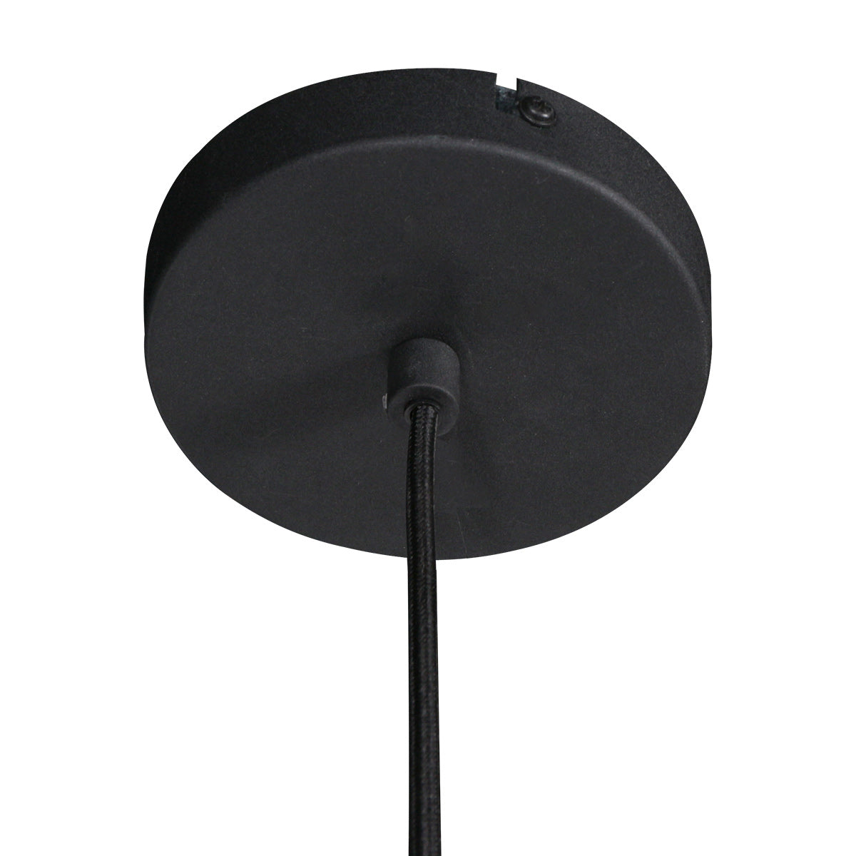 Suspension ovale en maille noire ampoule vintage visible – Ø60 cm