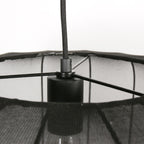 Suspension ovale en maille noire ampoule vintage visible – Ø60 cm