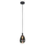 Suspension en verre fumé noir forme goutte pour salle à manger – Ø14,5 cm