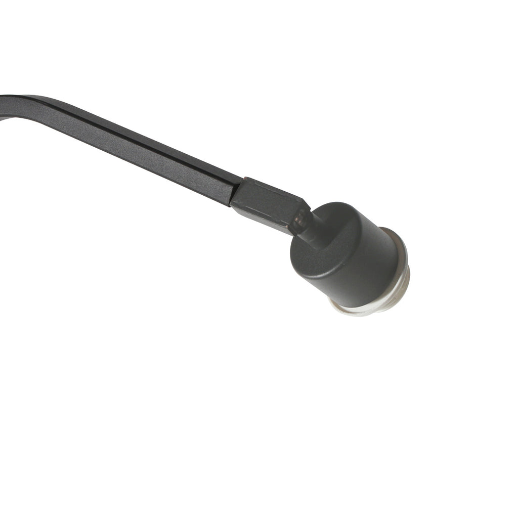Lampadaire en métal noir à bras déporté avec abat-jour cannage – H173 cm