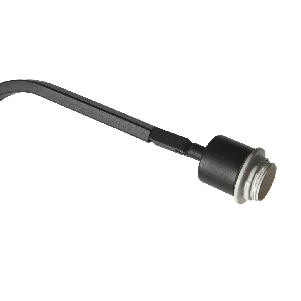 Lampadaire en métal noir à bras déporté avec abat-jour cannage – H173 cm