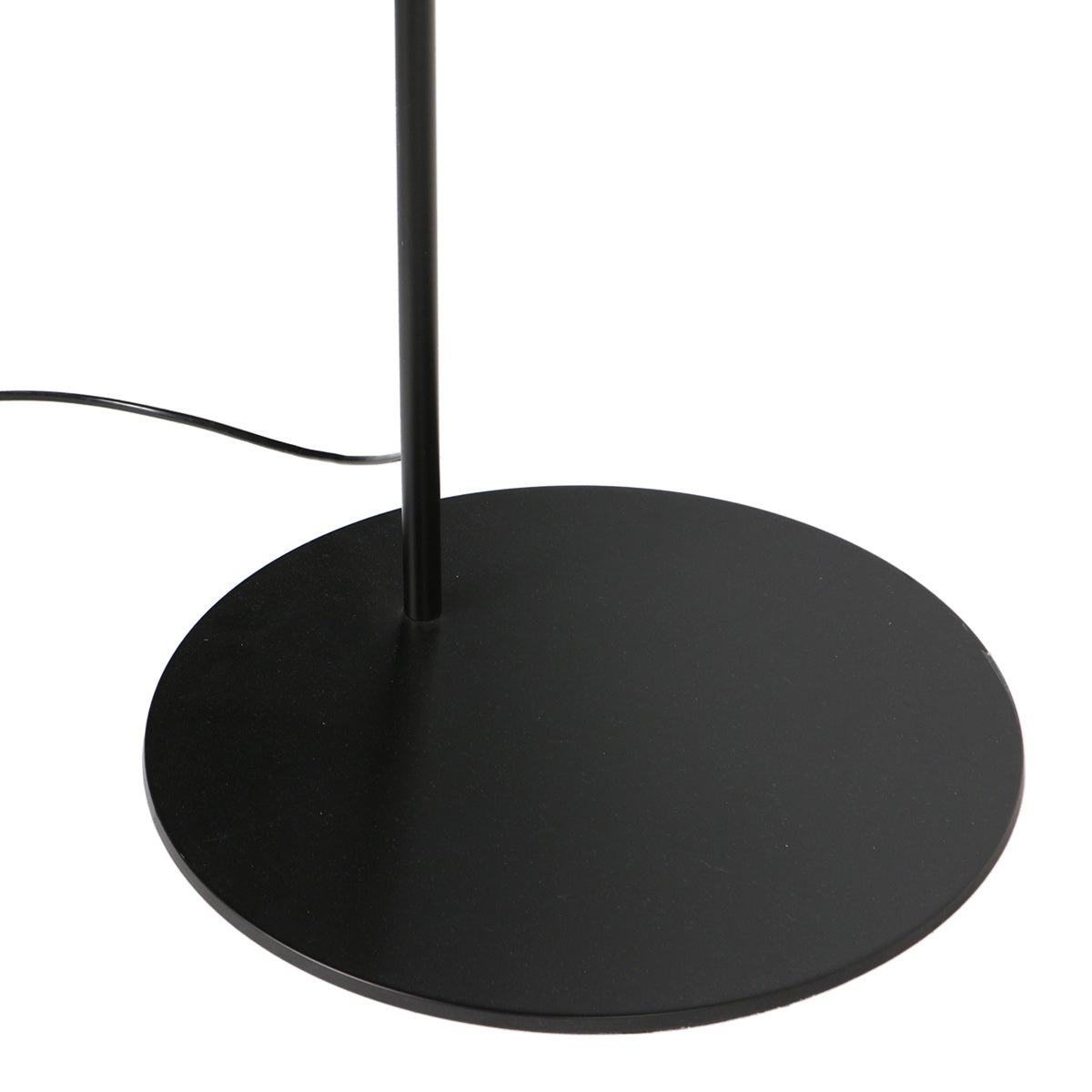 Lampadaire arqué en métal noir abat-jour lin beige cylindrique – H193 cm