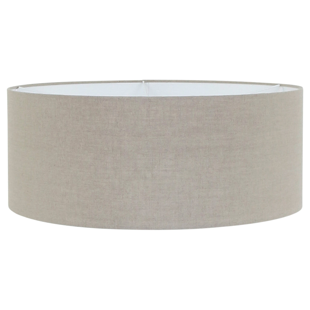 Lampadaire arqué en métal noir abat-jour lin beige cylindrique – H193 cm