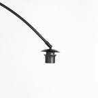 Lampadaire arqué en métal noir abat-jour lin beige cylindrique – H193 cm