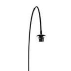 Lampadaire arqué en métal noir abat-jour lin beige cylindrique – H193 cm