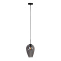 Suspension en verre fumé noir forme goutte pour cuisine ou salle à manger – Ø22,5 cm
