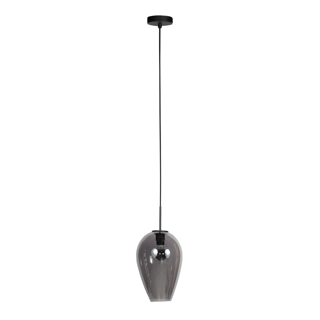 Suspension en verre fumé noir forme goutte pour cuisine ou salle à manger – Ø22,5 cm