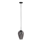 Suspension en verre fumé noir forme goutte pour cuisine ou salle à manger – Ø22,5 cm