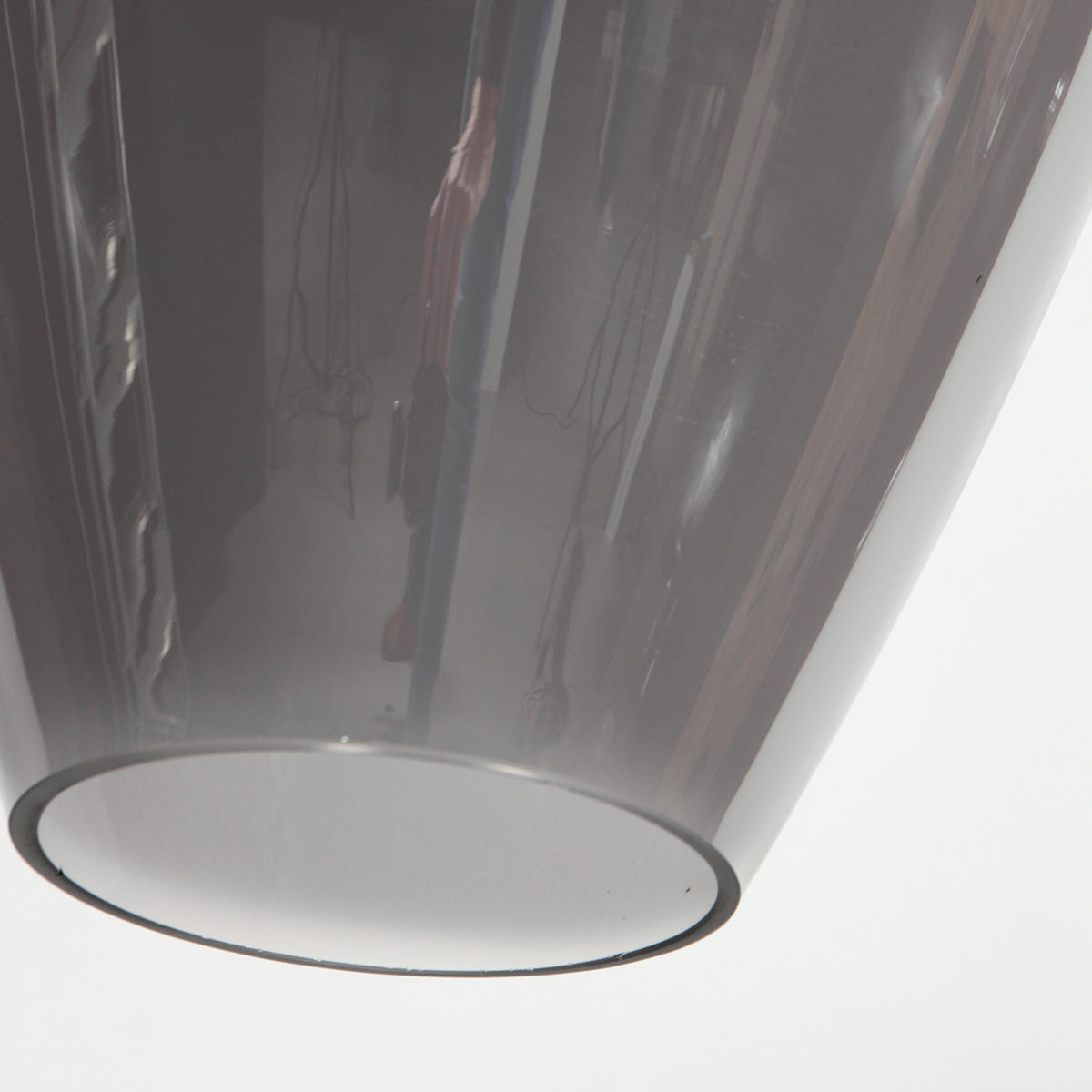 Suspension en verre fumé noir forme goutte pour cuisine ou salle à manger – Ø22,5 cm
