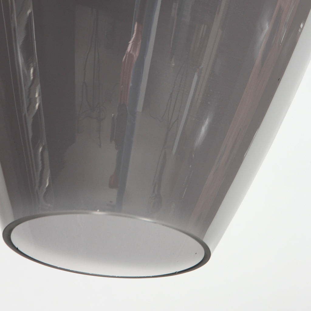 Suspension en verre fumé noir forme goutte pour cuisine ou salle à manger – Ø22,5 cm