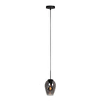 Suspension verre fumé goutte noire pour cuisine ou salle à manger – Ø15 cm