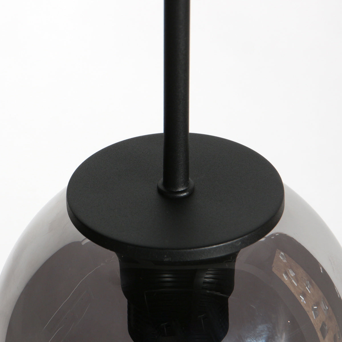 Suspension verre fumé goutte noire pour cuisine ou salle à manger – Ø15 cm