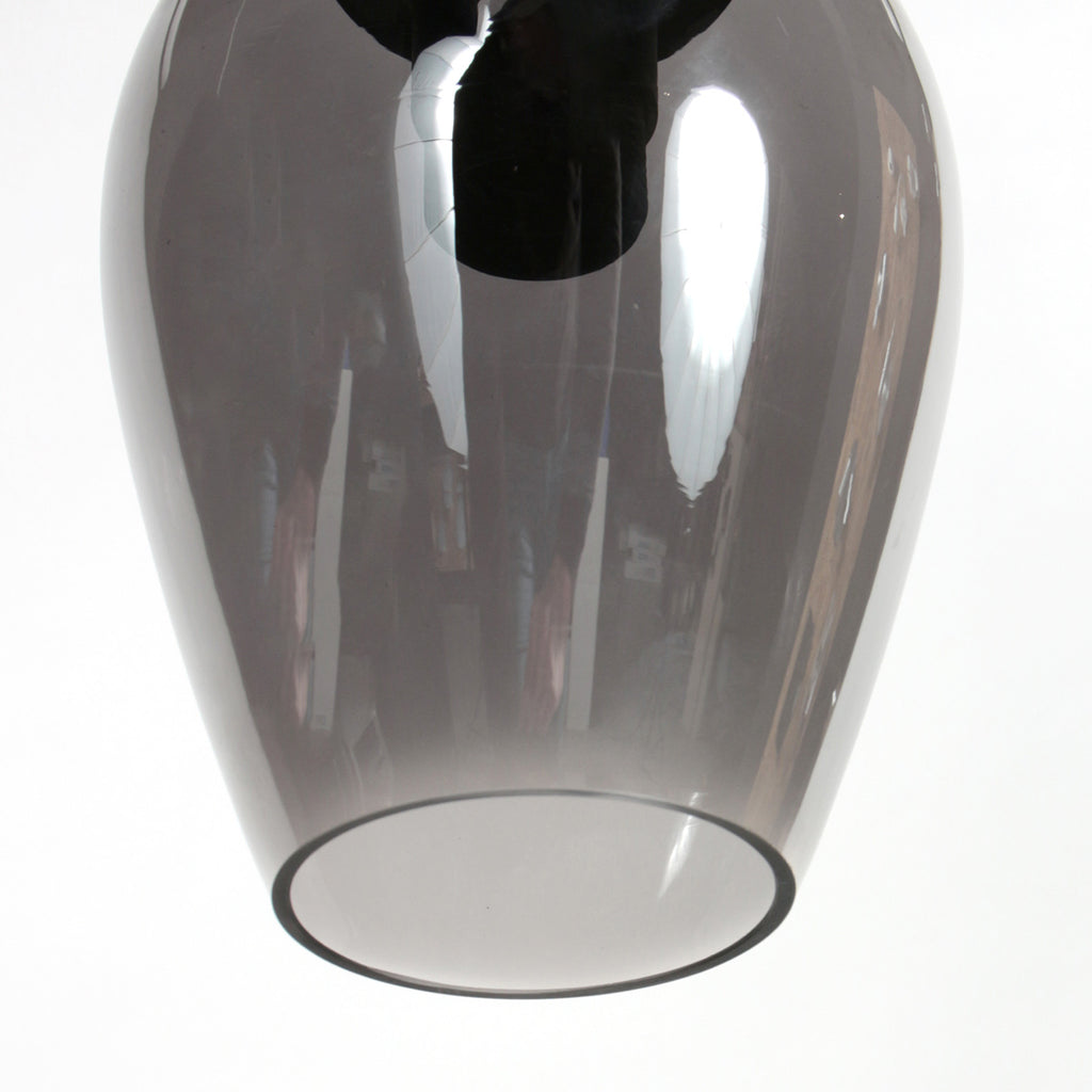 Suspension verre fumé goutte noire pour cuisine ou salle à manger – Ø15 cm