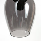Suspension verre fumé goutte noire pour cuisine ou salle à manger – Ø15 cm
