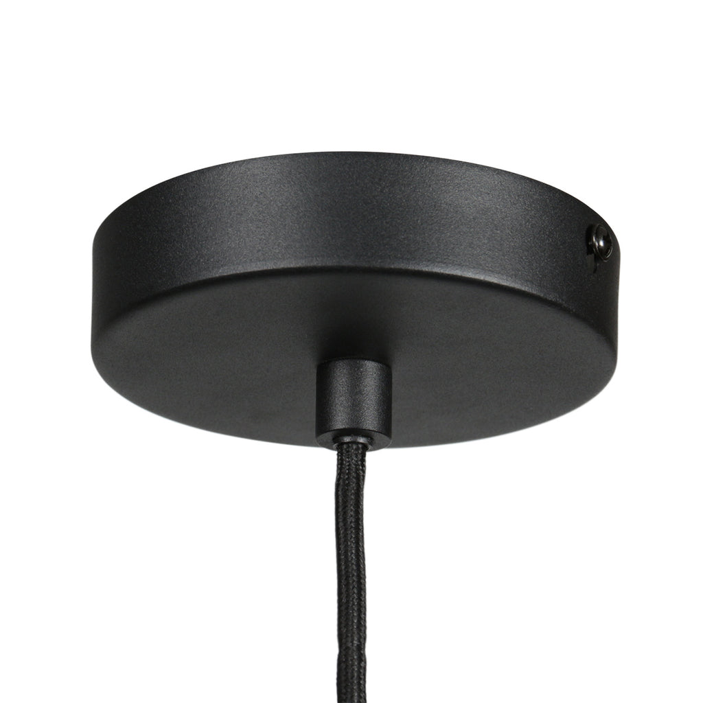 Suspension verre fumé goutte noire pour cuisine ou salle à manger – Ø15 cm