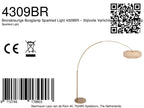 Lampadaire arc en métal doré abat-jour en rotin ajouré – Ø60 cm