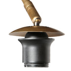 Lampadaire arc en métal doré abat-jour en rotin ajouré – Ø60 cm