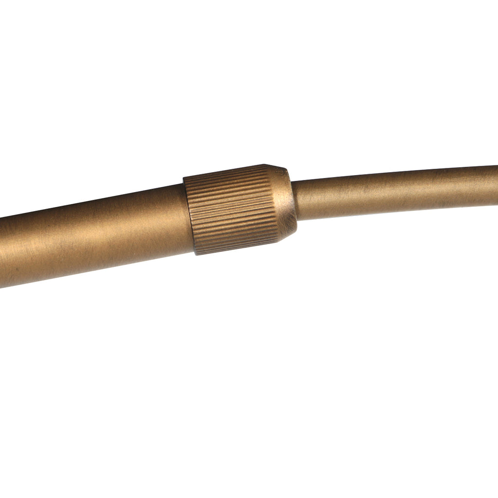 Lampadaire arc en métal doré abat-jour en rotin ajouré – Ø60 cm