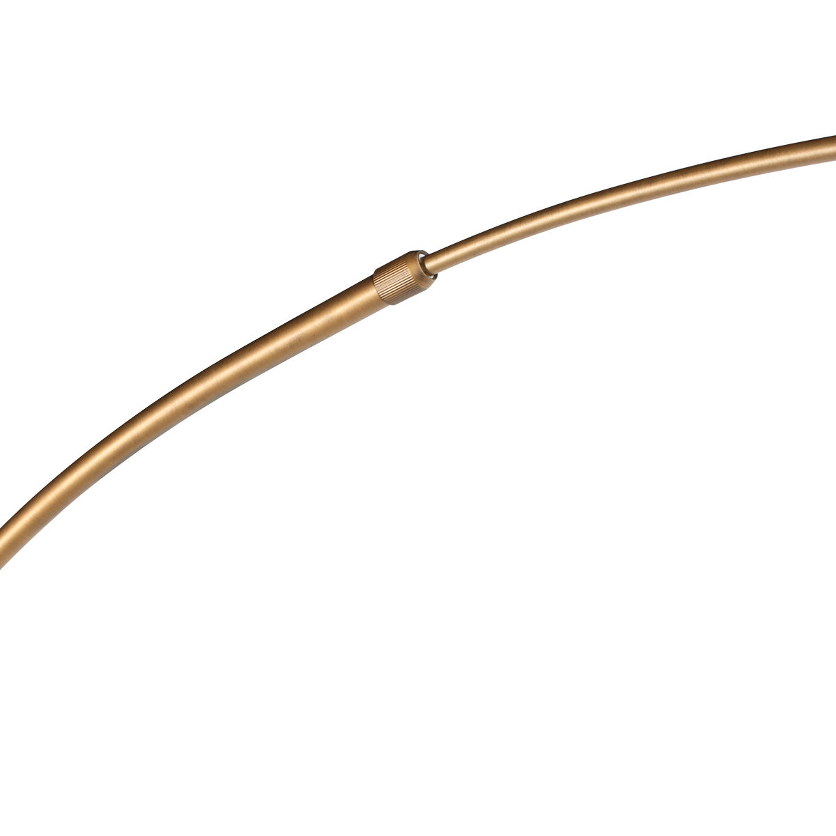 Lampadaire arc en métal doré abat-jour en rotin ajouré – Ø60 cm