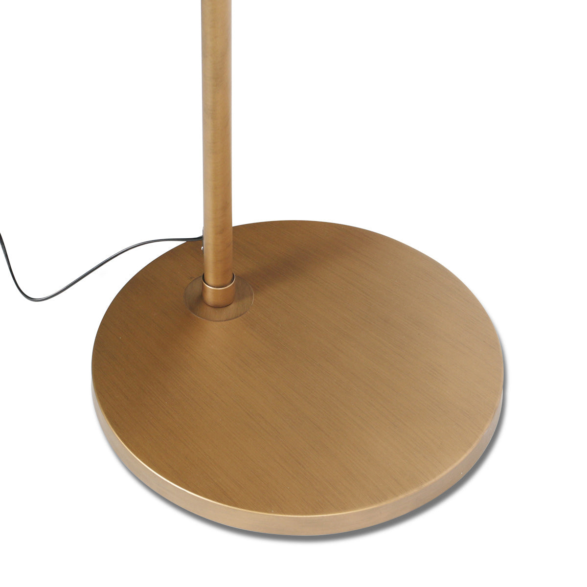 Lampadaire arc en métal doré abat-jour en rotin ajouré – Ø60 cm