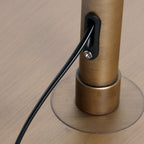 Lampadaire arc en métal doré abat-jour en rotin ajouré – Ø60 cm