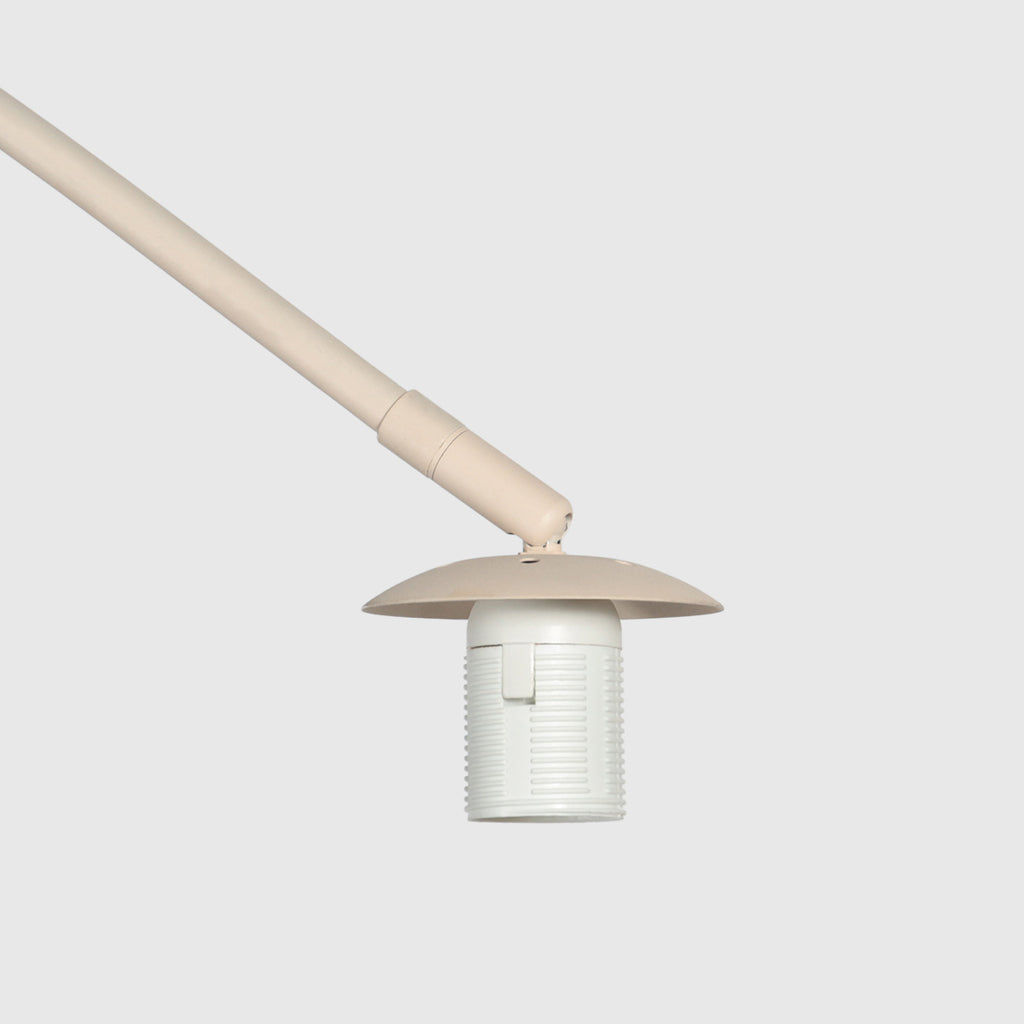 Lampadaire arc en rotin tressé crème avec abat-jour rond – H240 cm